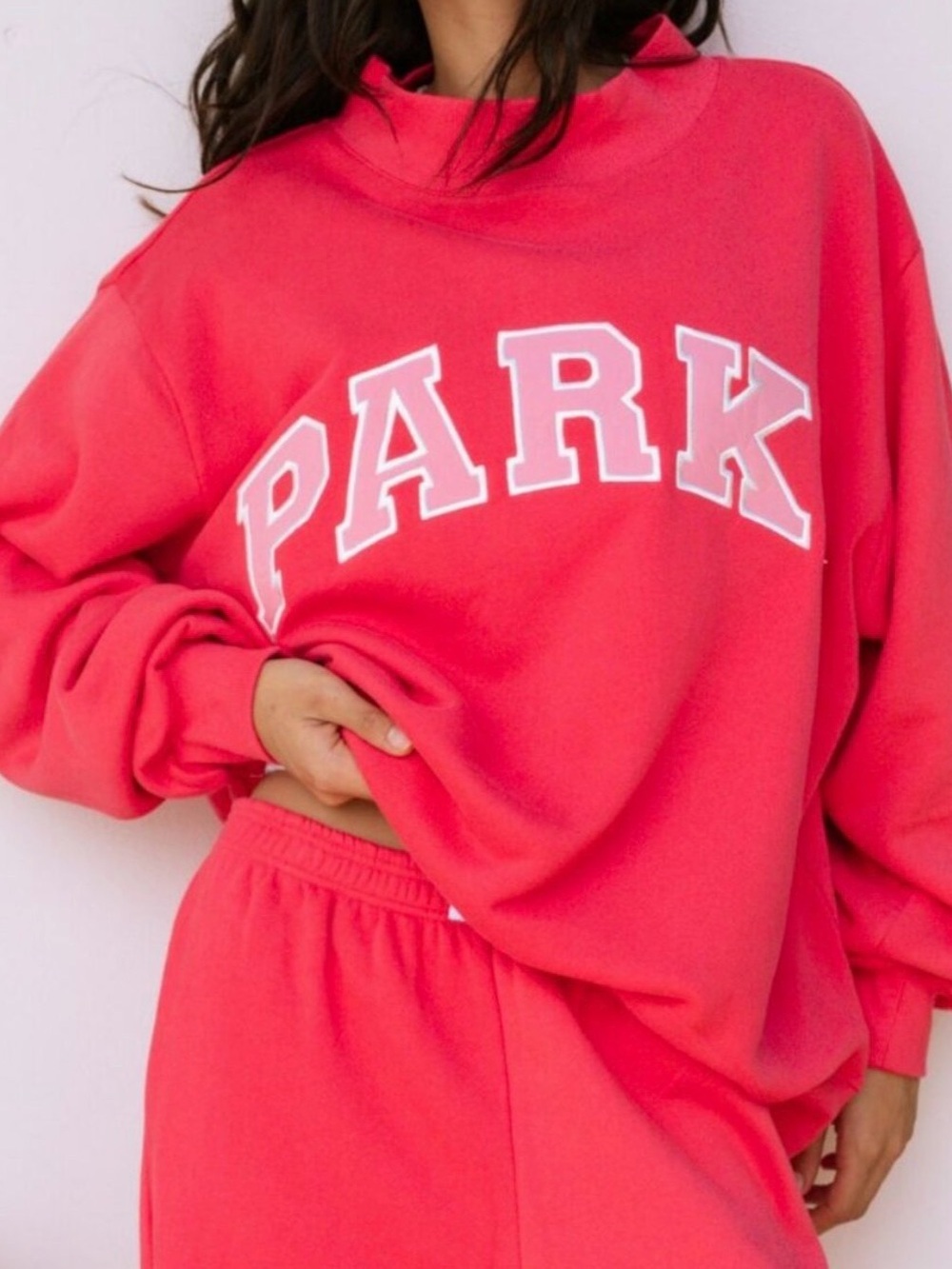 PARKE Mockneck Varsity Flamingo S/M new in bag